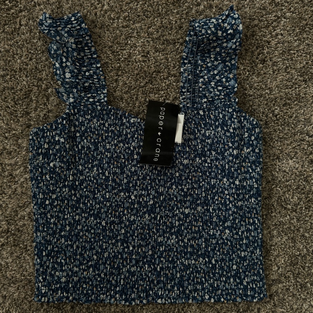 NWT Paper Crane Smocked Top